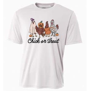 Chick Or Treat Halloween Witch Spooky Chicken Cooling Performance Crew T-Shirt