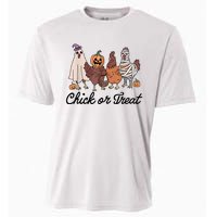 Chick Or Treat Halloween Witch Spooky Chicken Cooling Performance Crew T-Shirt