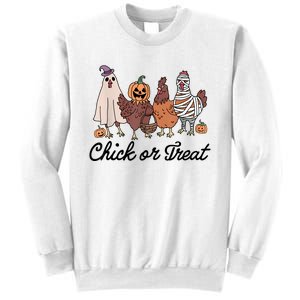 Chick Or Treat Halloween Witch Spooky Chicken Sweatshirt