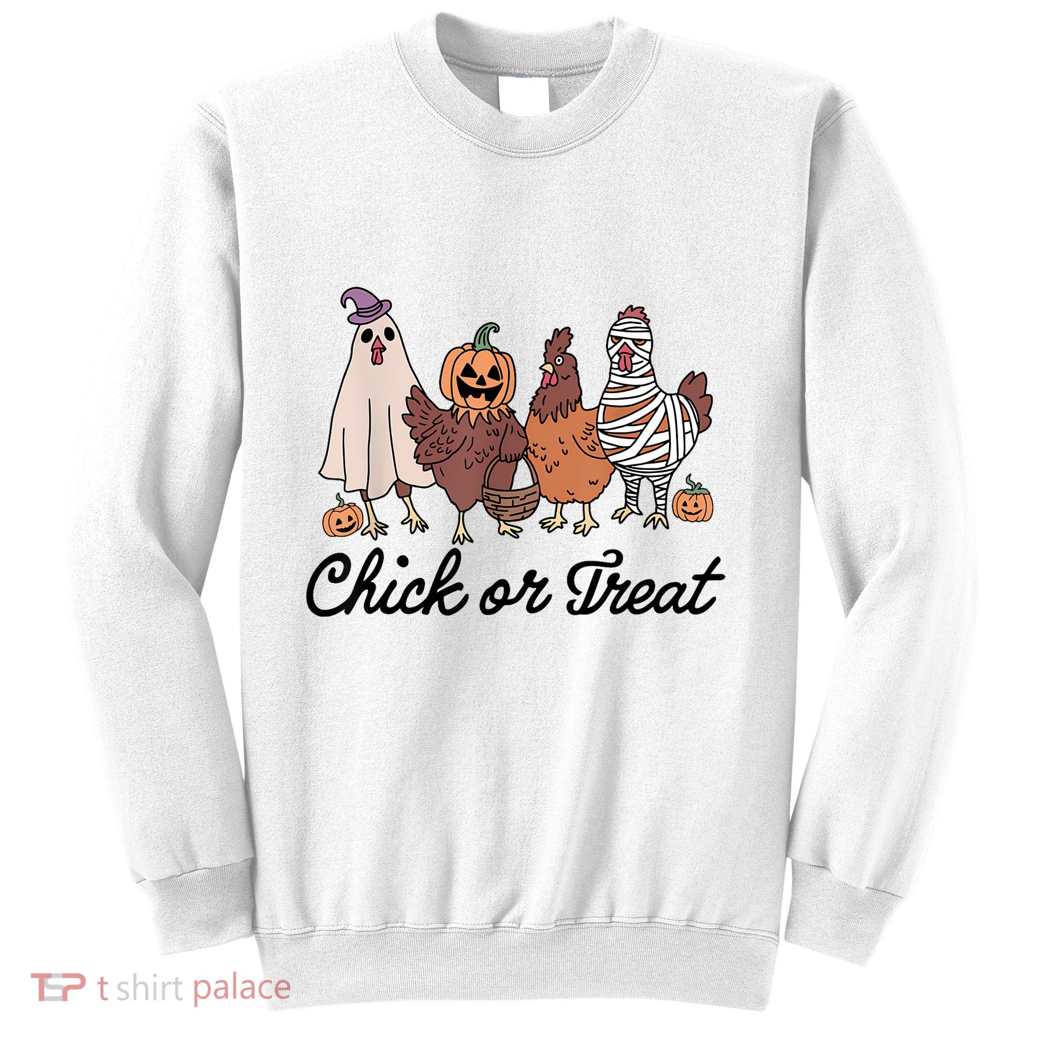 Chick Or Treat Halloween Witch Spooky Chicken Sweatshirt