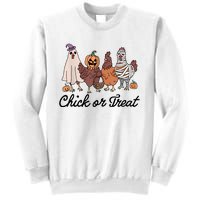 Chick Or Treat Halloween Witch Spooky Chicken Sweatshirt