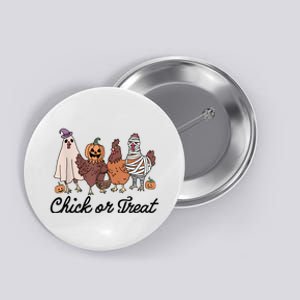 Chick Or Treat Halloween Witch Spooky Chicken Button