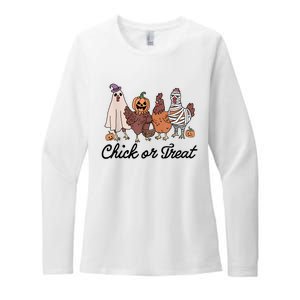 Chick Or Treat Halloween Witch Spooky Chicken Womens CVC Long Sleeve Shirt