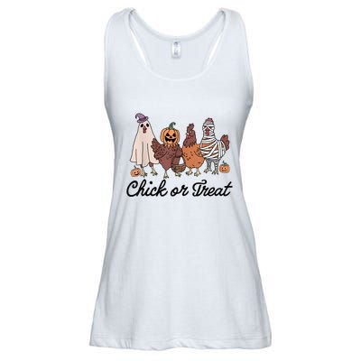 Chick Or Treat Halloween Witch Spooky Chicken Ladies Essential Flowy Tank