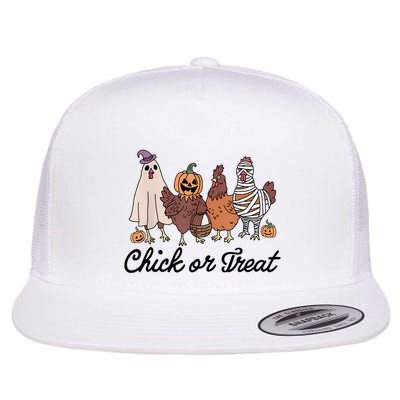 Chick Or Treat Halloween Witch Spooky Chicken Flatbill Hat