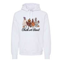 Chick Or Treat Halloween Witch Spooky Chicken Premium Hoodie