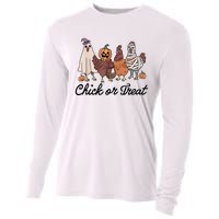 Chick Or Treat Halloween Witch Spooky Chicken Cooling Performance Long Sleeve Crew