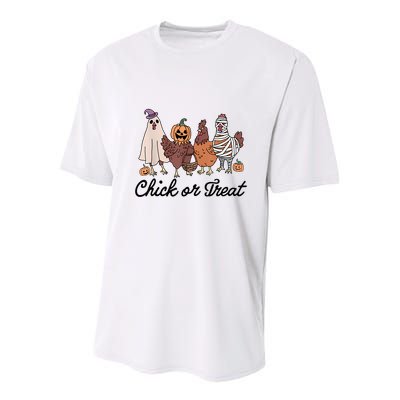 Chick Or Treat Halloween Witch Spooky Chicken Youth Performance Sprint T-Shirt