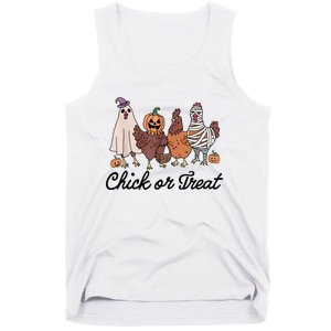 Chick Or Treat Halloween Witch Spooky Chicken Tank Top