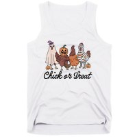 Chick Or Treat Halloween Witch Spooky Chicken Tank Top