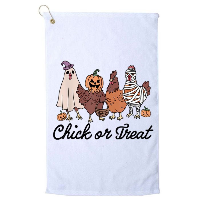 Chick Or Treat Halloween Witch Spooky Chicken Platinum Collection Golf Towel