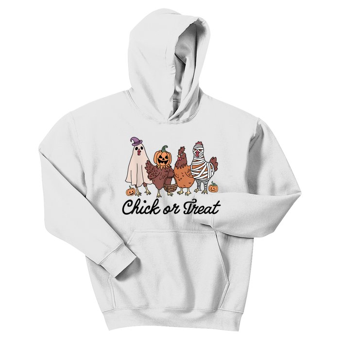 Chick Or Treat Halloween Witch Spooky Chicken Kids Hoodie