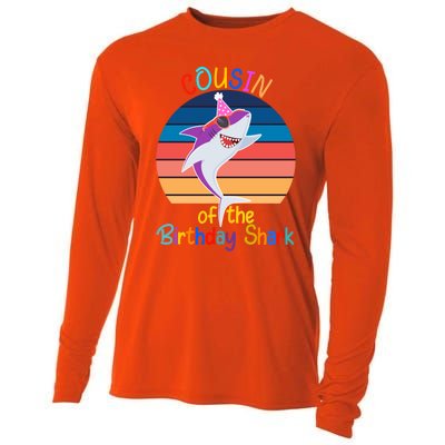 Cousin Of The Shark Birthday Matching Family Ocean Animal Cute Gift Cooling Performance Long Sleeve Crew