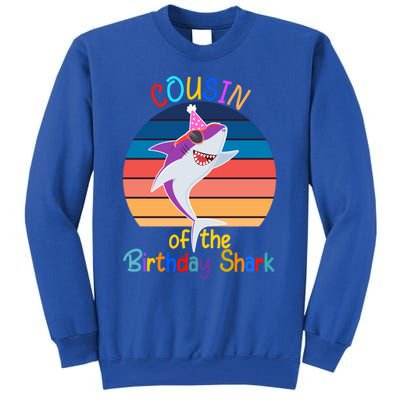 Cousin Of The Shark Birthday Matching Family Ocean Animal Cute Gift Tall Sweatshirt