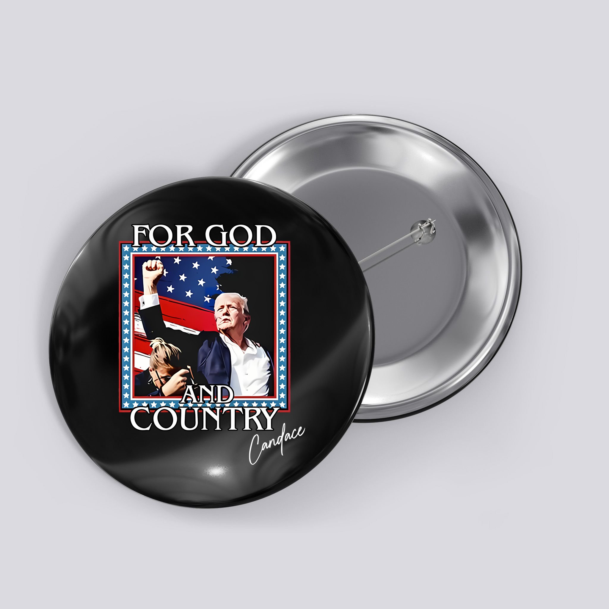 Candace Owens Trump For God And Country Button