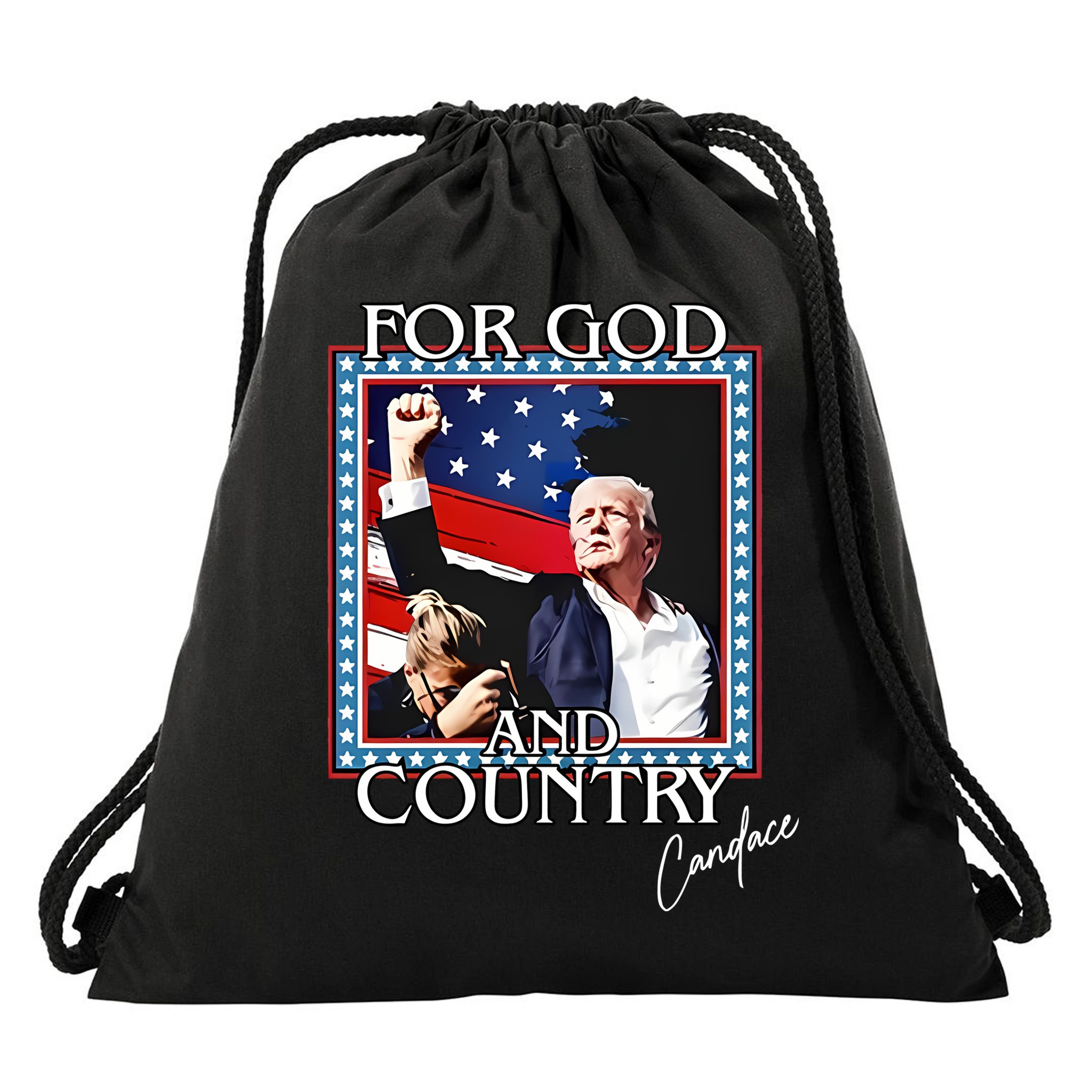 Candace Owens Trump For God And Country Drawstring Bag