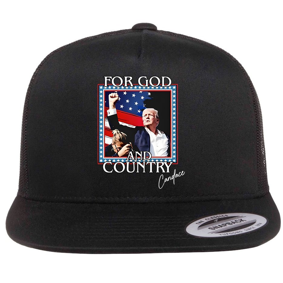 Candace Owens Trump For God And Country Flat Bill Trucker Hat