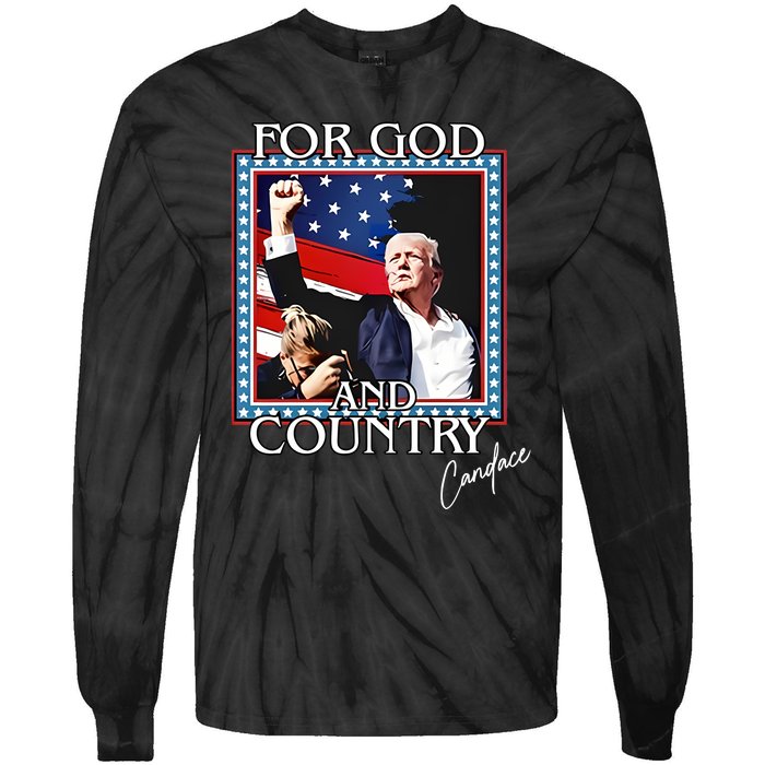 Candace Owens Trump For God And Country Tie-Dye Long Sleeve Shirt