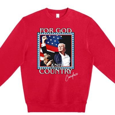 Candace Owens Trump For God And Country Premium Crewneck Sweatshirt