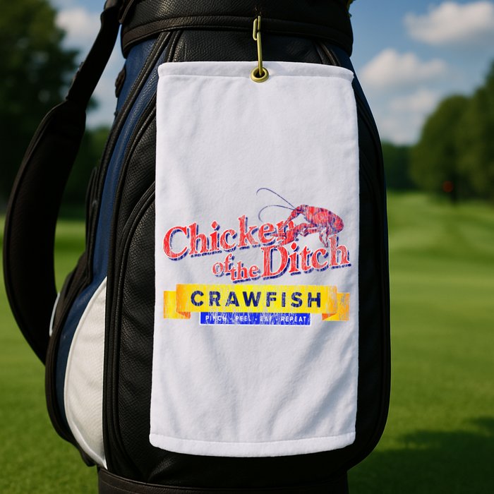 Chicken Of The Ditch Crawfish Crawfish Boil Golf Towel