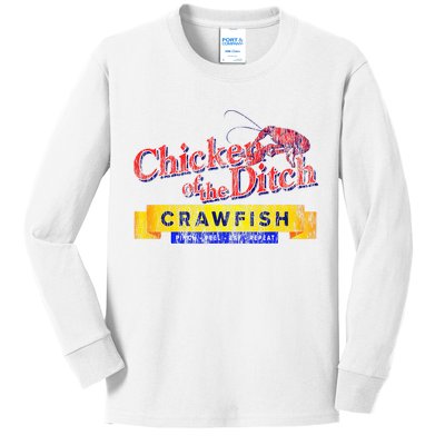Chicken Of The Ditch Crawfish Crawfish Boil Kids Long Sleeve Shirt