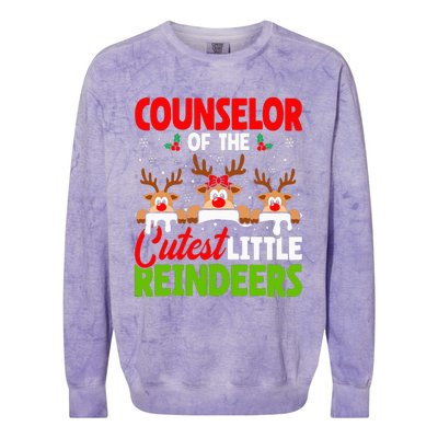 Counselor Of The Cutest Reindeers Christmas Counselor Colorblast Crewneck Sweatshirt