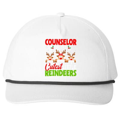 Counselor Of The Cutest Reindeers Christmas Counselor Snapback Five-Panel Rope Hat