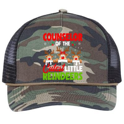 Counselor Of The Cutest Reindeers Christmas Counselor Retro Rope Trucker Hat Cap