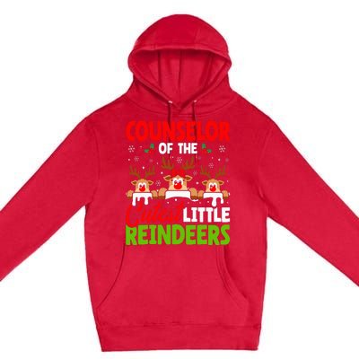 Counselor Of The Cutest Reindeers Christmas Counselor Premium Pullover Hoodie