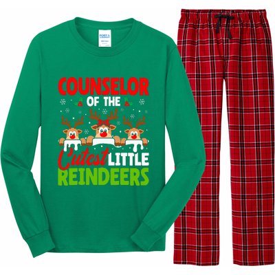 Counselor Of The Cutest Reindeers Christmas Counselor Long Sleeve Pajama Set