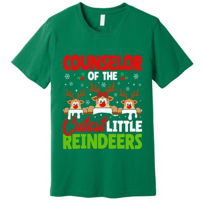 Counselor Of The Cutest Reindeers Christmas Counselor Premium T-Shirt