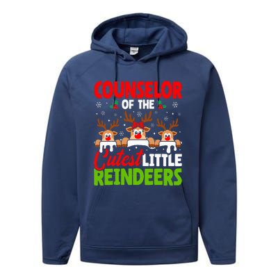 Counselor Of The Cutest Reindeers Christmas Counselor Performance Fleece Hoodie