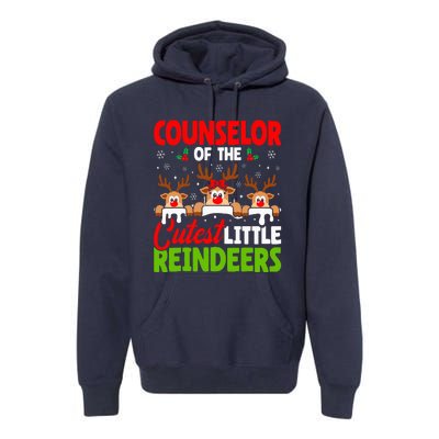 Counselor Of The Cutest Reindeers Christmas Counselor Premium Hoodie