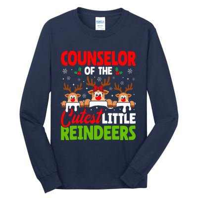 Counselor Of The Cutest Reindeers Christmas Counselor Tall Long Sleeve T-Shirt