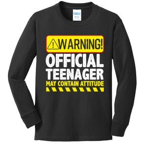 Cool Official Teenager For Boys Girls Teen 13 Year Old B-Day Kids Long Sleeve Shirt