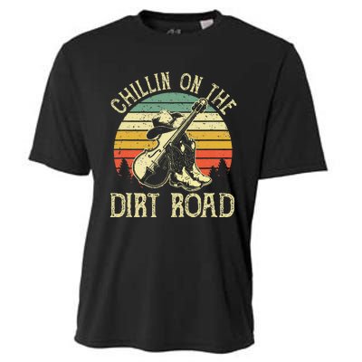 Chillin On The Dirt Road Western Life Rodeo Country Music Cooling Performance Crew T-Shirt