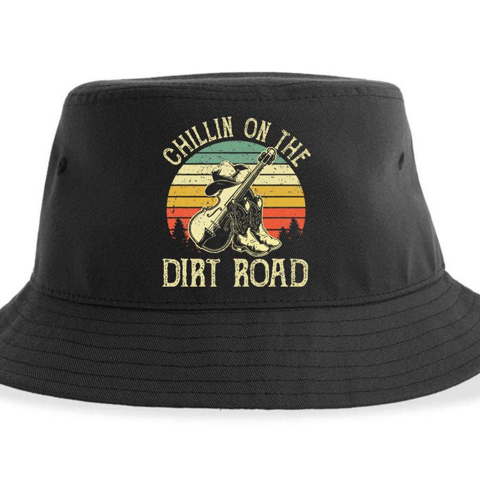 Chillin On The Dirt Road Western Life Rodeo Country Music Sustainable Bucket Hat