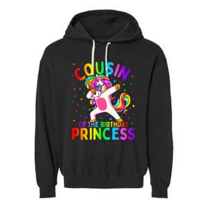 Cousin of the Birthday Princess Dabbing Unicorn Garment-Dyed Fleece Hoodie