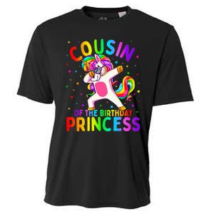 Cousin of the Birthday Princess Dabbing Unicorn Cooling Performance Crew T-Shirt