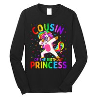 Cousin of the Birthday Princess Dabbing Unicorn Long Sleeve Shirt