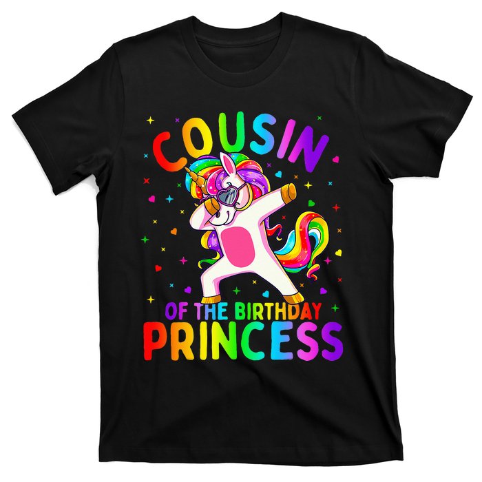 Cousin of the Birthday Princess Dabbing Unicorn T-Shirt