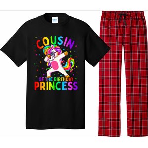 Cousin of the Birthday Princess Dabbing Unicorn Pajama Set