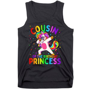 Cousin of the Birthday Princess Dabbing Unicorn Tank Top