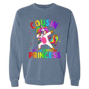 Cousin of the Birthday Princess Dabbing Unicorn Garment-Dyed Sweatshirt