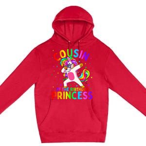 Cousin of the Birthday Princess Dabbing Unicorn Premium Pullover Hoodie