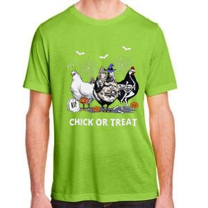 Chick Or Treat Skeleton Chicken Halloween Pumpkin Adult ChromaSoft Performance T-Shirt