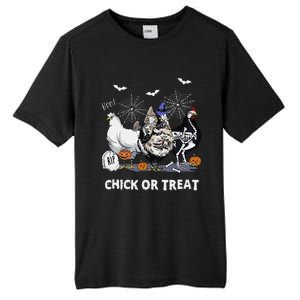 Chick Or Treat Skeleton Chicken Halloween Pumpkin Tall Fusion ChromaSoft Performance T-Shirt