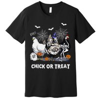 Chick Or Treat Skeleton Chicken Halloween Pumpkin Premium T-Shirt