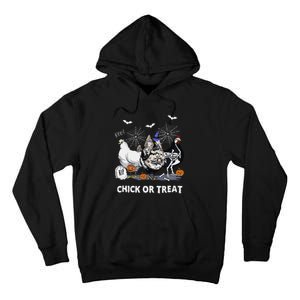 Chick Or Treat Skeleton Chicken Halloween Pumpkin Tall Hoodie