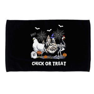 Chick Or Treat Skeleton Chicken Halloween Pumpkin Microfiber Hand Towel